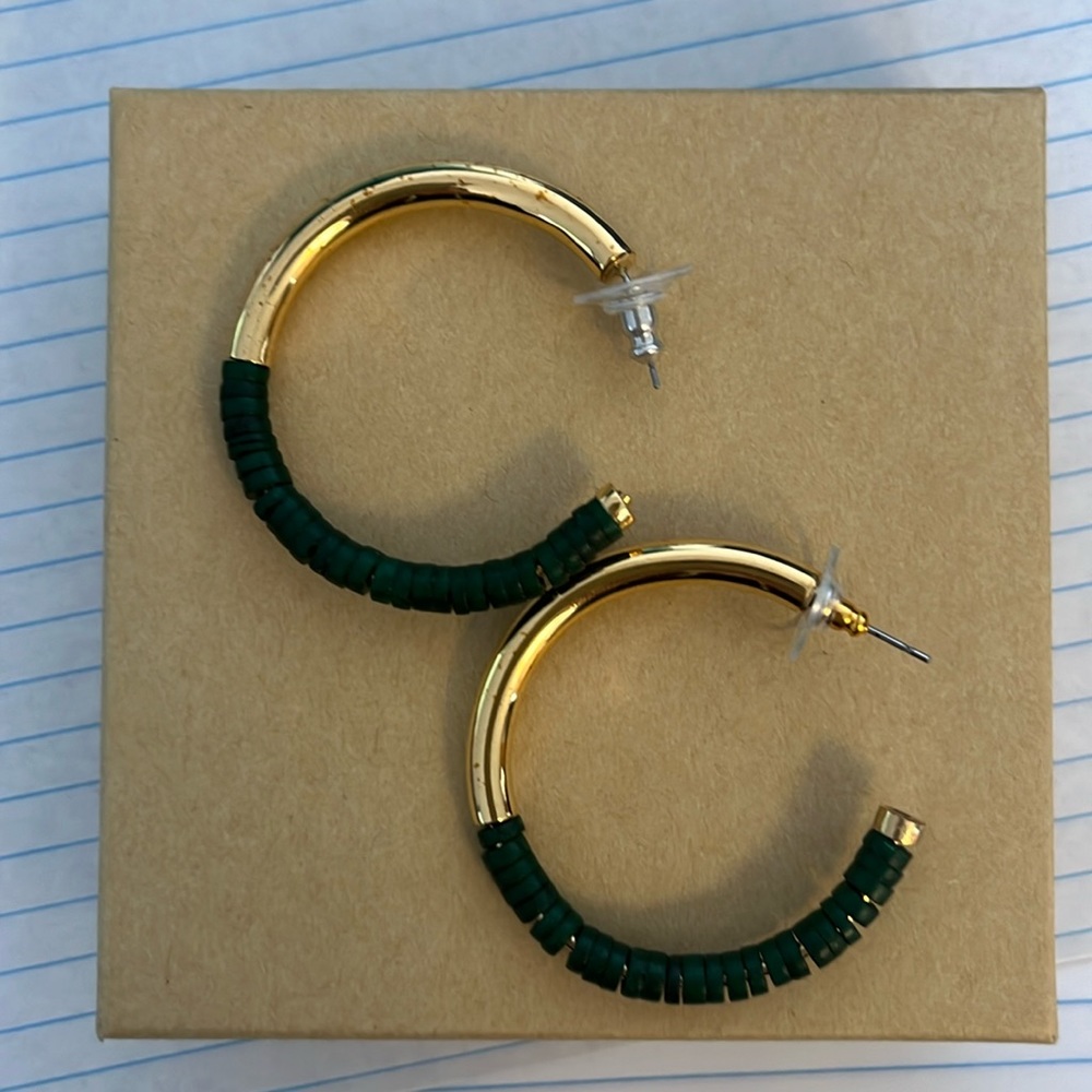 24 karat gold plated Karamu hoop earrings